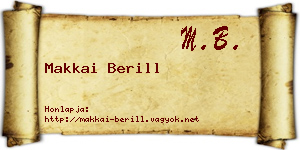 Makkai Berill névjegykártya
